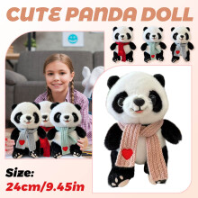 Peluche Panda Mignonne, Animal en Peluche Réaliste, Douce et Mignonne pour Enfants et Adultes, Bleue