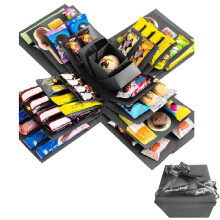 Boîte cadeau explosive à 5 couches Pekkaxy à monter soi-même avec ruban et adhésif – pour anniversaires, mariages, fête des mères,