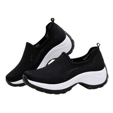 3Pairs Black Mesh Running Sneakers Breathable Women Comfort Shoes