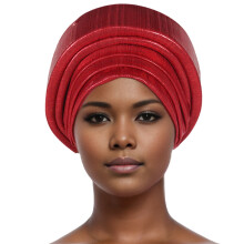 AWZXDE Femei Elegant Turban Wrap Cap Eșarfă Șal Culoare Solidă Luminoasă Cap Acoperire Pentru Ținute Versatile Și Elegant Roșu