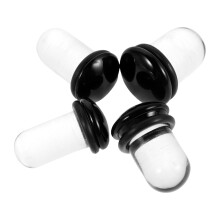 4St Zwarte Glass Ear Plugs Stijlvolle Oor Sieraden Dagelijks