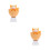 2Pcs Mechanical Keyboard Key Caps Orange Pbt R4 Profile Cat Design 1