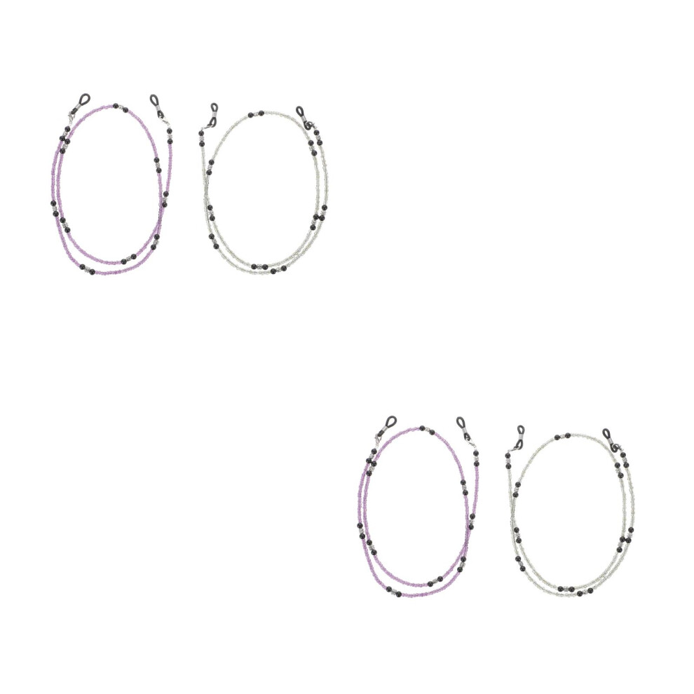 Happyyami 4Pcs Acrylic Beaded Eyeglass Holder Chains For Women Assorted Colors
