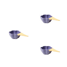 3Pcs Purple Ceramic Kitchen Bowls for Ice Cream Salad and Desserts