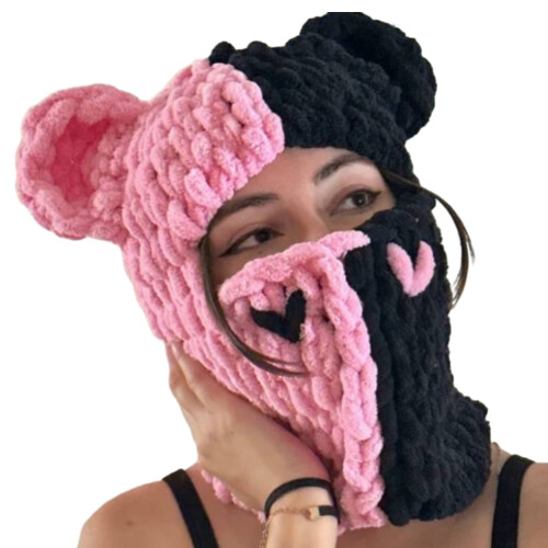 Winter ski mask full face knitted cover 1 piece