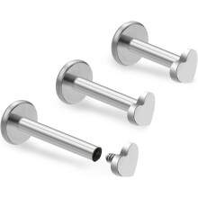 3 Stück 16G Titan Labret-Stecker für Lippen- und Tragusknorpel