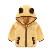 AWZXDE Unisex Kids Dinosaur Hooded Sweatshirt with Zip Pocket – Yellow, 12-18M, for Indoor/Outdoor Play