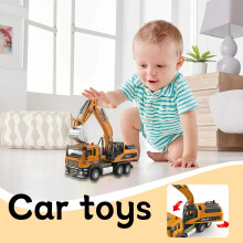 Metal Construction Vehicle Toys with Sound & Light, Compatible with Kids Ages 3+, 3.5"x8" Digging Toy