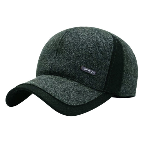 Herren-Winterbaseballkappe mit Ohrenklappen, Grau, Größe M