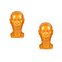 2Pcs Golden PVC Salon Mannequin Male Head Display Stand for Wig Hat