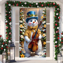 Rideau de porte réutilisable pour les fêtes, en polyester résistant à la décoloration, idéal pour les décorations de Noël et du Nouvel An.