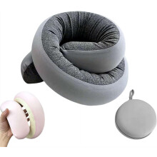 Travel Pillow – Adjustable Spiral Wrapping Neck Support for Car, Plane, Office & Camping – Compatible with All Head Sizes