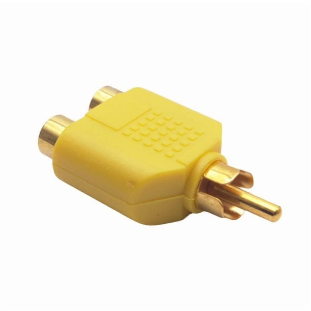 Rca Y Splitter Plug Adapter 1 Male To 2 Female Auditory Video Connector For Tv And Speaker Systems Gold 9327961703261
