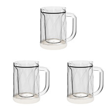 Frozen Beer Mugs Double-Layered 16 oz Clear Plastic