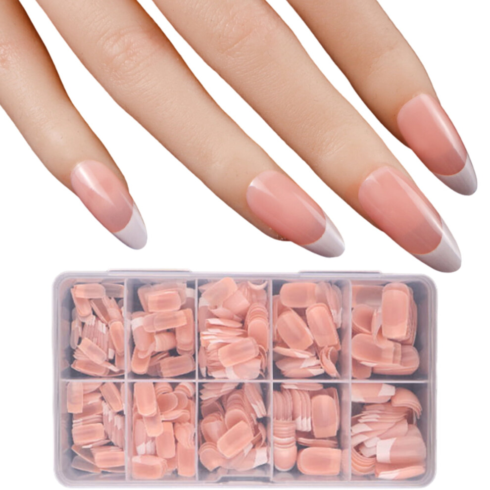 French Tip False Nails Almond Shape 600 per Box