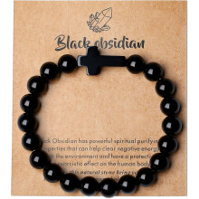 Bracelet croix œil de tigre pour hommes et femmes