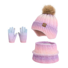 AWZXDE Winter Hats For Kids Hat Scarf Comfortable Lined Knitted Ear Warmer Neck Warmer For Boys Girls Cold Weather Pink