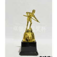 Plastic Billiards Trophy Cup Featuring 3D Pool Player Statue for Snooker, Pool Tournament Awards, and Party Prize Recognition