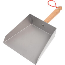 Stainless Steel Dustpan with Wood Handle – Heavy Duty Mini Hand Dustpan for Household & Industrial Use