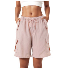Bermuda Cargo Shorts til Kvinder Knælange Elastisk Talje Lange Shorts Sommer Baggy Vandtætte Vandreshorts med Lomme
