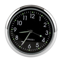 Car Dashboard Clock | Fluorescent Mini Clock | Luminous Display, Metal Frame, Easy Stick On, Driving | Multicolor | 4cm