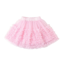 AWZXDE Girls Gradient Color Flared Tutu Skirt For Girls Layered Party Dress For Toddler Kids Play Celebration A Line Pink