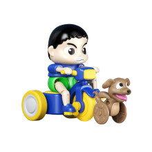 Kids Pull Back Tricycle Toy with Detachable Dog, Inertia Powered Riding Simulation Trike with Moving Puppy, Educationlay Gift for Ages 3-5