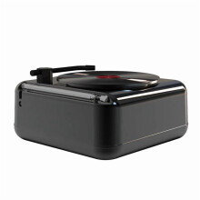 Portable Vinyl Record Player with Excellent Bass & Anti-Interference—Ideal for Outdoor/Camping, Black