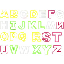 26Pcs Mini Plastic Alphabet Cookie Cutters – Fondant, Cracker & Cake Decorating Set, Compatible with Kids Baking & Baby Shower