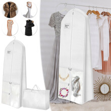 Durable 71" Wedding Dress Bag with 4 Zip Pockets, Large Gown Cover for Travel & Storage – Compatible with Long Dresses