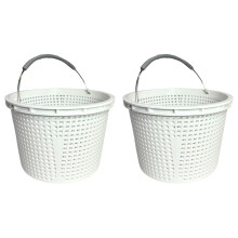 Pool Skimmer Basket for Inground Pools, Compatible with U-3 (08650-0007), Hayward SPX1070E/SP1070 | 2-Pack with Handle & Weight