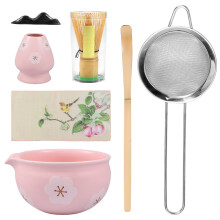 7PCS Ceramic Matcha Whisk Set, Good Mixing Effect Matcha Tea Set, Tea Making Kit Suitable for Tea Making