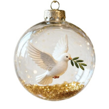 Pekkaxy 2026 Marine & Forest Glass Ornaments – Handcrafted Clear Hummingbird Crystal Baubles, Holiday Tree Decor, Compatible with Standard Hooks
