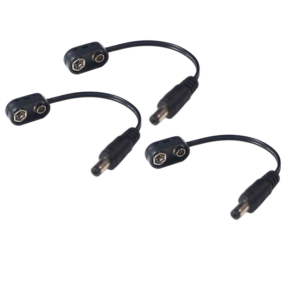 3Pcs Power Supply Cable Snap Connector Guitar 9V Converter Power Cable Battery Clip Converter Power Cable Power Adapter 9448990640867