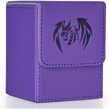 Card box, over 100 card boxes, 2 partitions, PU leather storage box, compatible with collecting trading cards