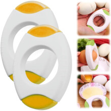 Upgraded Egg Shell Opener for Hard-Boiled Eggs, Handheld Cracker & Separator Tool – Yellow (2-Pack)