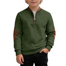 Boys Color Pullover Sweatshirt Long Sleeve Crewneck – Soft Warm Casual Fleece Top For Kids Youth, Winter Daily Wear And School Outfit Style