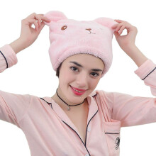 Plush Hair Turban for Adults – Quick-Dry Microfiber & Coral Fleece, Ultra Absorbent, Cute Embroidery, Gentle Drying for Shower/Travel