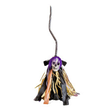 Balai volant animé de 80 cm (31,5 pouces), activé par le mouvement, avec lumières LED et sons, accessoire de fête d'Halloween pour la décoration