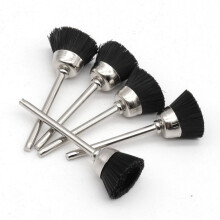 10-Pack Mini Nylon Bowl Brushes with Handles – for Nail Drill Bits, Jewelry & Hobby Cleaning, Remove Burrs & Rust