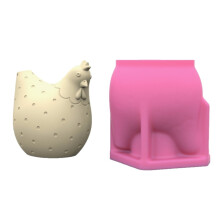 Molde de silicone versátil para galinhas, ideal para figuras com penas. Molde flexível para artesãos e entusiastas.