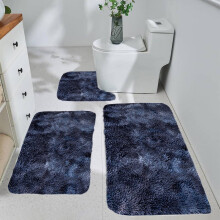 Ensemble de 3 tapis de bain doux, coloris foncés assortis, antidérapants, lavables, esthétique moderne – Adaptés aux petits espaces et aux