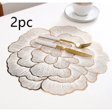 Creative Peony Flower Nordic PVC Coasters – Thermal Insulated, Anti-Slip, Waterproof, Anti-Scalding (Only Mats)