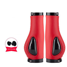 Bike Handle Grips Ergonomics Design Soft Gel Dual Lock on Bicycle Handlebar Grips for Mountain MTB Bike Electric Scooter(red)