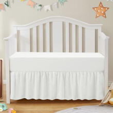 Ensemble de 2 pièces comprenant une jupe de lit à volants et un drap-housse en microfibre, 132 x 71 cm, retombée de 36 cm, élastique ajustable