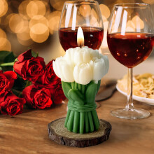Bougie parfumée à la tulipe, cire, parfum apaisant, cadeau idéal pour la décoration intérieure et les occasions spéciales, embellit votre maison