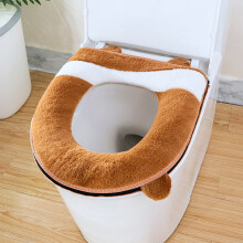 Housse de siège de toilette, coussin de siège de toilette domestique, housse de siège de toilette tricotée, lavable en toute saison.