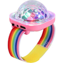Bráisléad Solais Liathróid Dioscó Bándearg: Lampa Strobe LED Inchaite, Muirearaithe le USB, Rialaithe le Guth, Cupán Súchán – Ag luí le