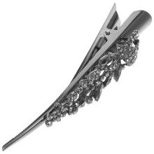 1 Packung Haarspangen für Damen, große Krokodilklemmen, Metall, Kristallgrau, Geburtstagsparty