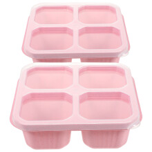 Lot de 2 boîtes à goûter compartimentées avec plateau de service, en paille de blé, pour la conservation des aliments.